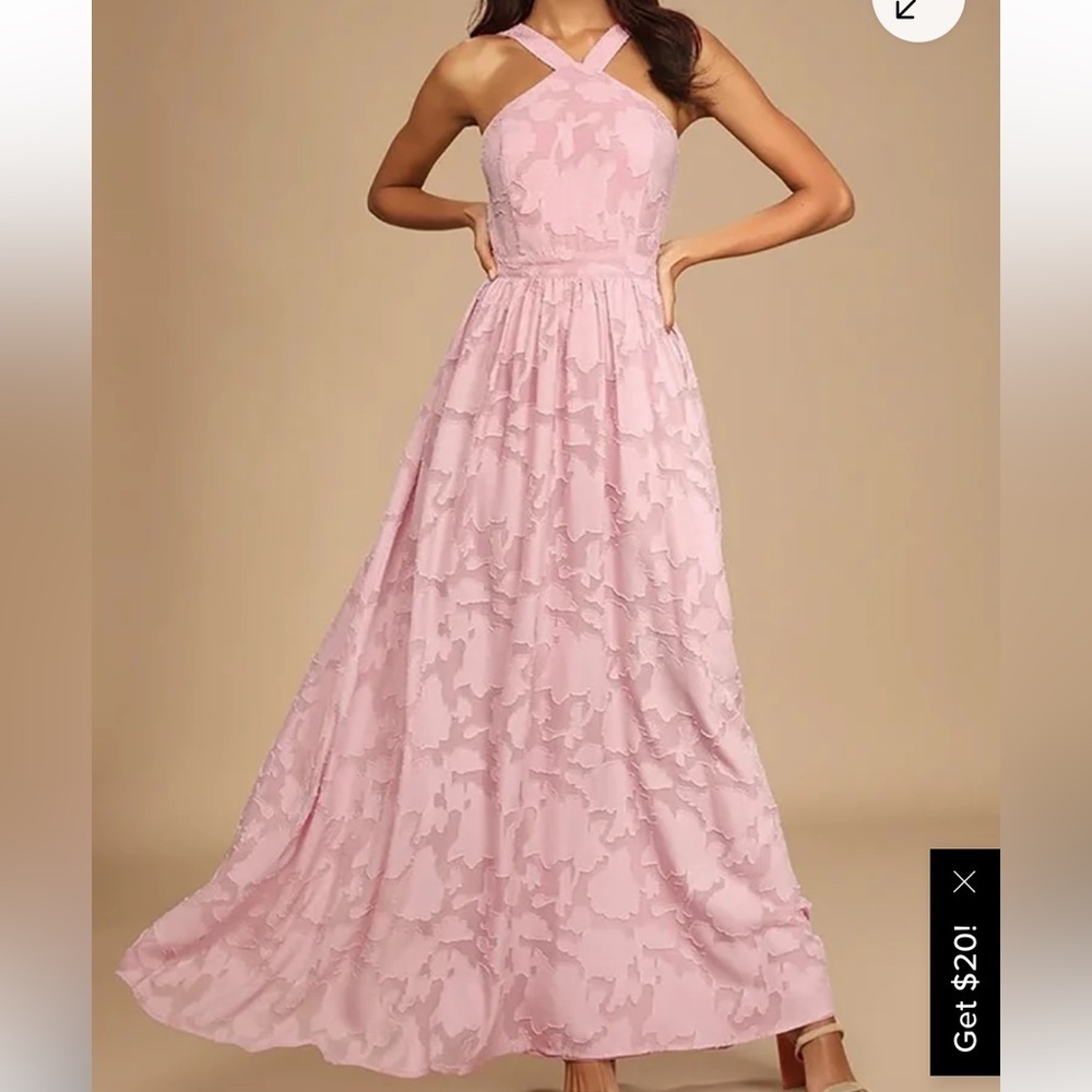 Lulu's Dusty Pink Halter Maxi Dress